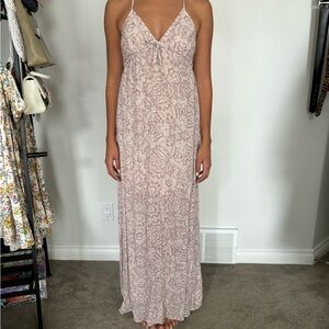 Purple and cream spaghetti strap dress